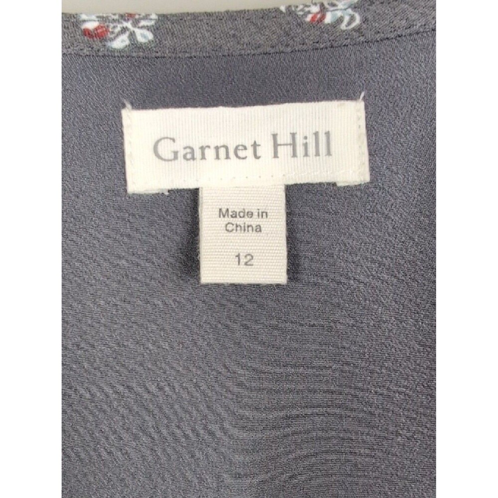 Garnet Hill | Bohemian Pocket Detail Dress | 12 | Gray & White - Picture 3 of 11